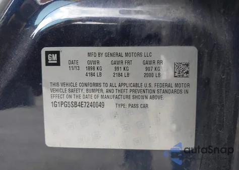 2014 Chevrolet Cruze Ltz from USA, damaged, VIN 1G1PG5SB4E7240049